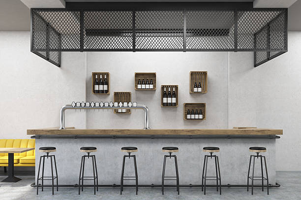 istock Front view of a bar stand in a cafe 636880078