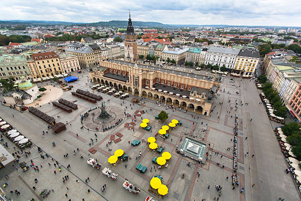 istock Top view on main market square Krakow, Poland. 636881526