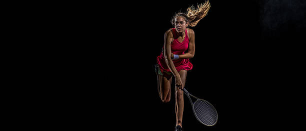 istock Playing tennis at court 636883868