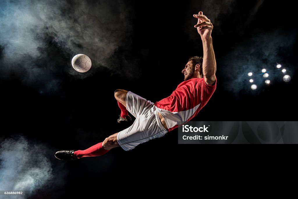 Soccer player kicking - Royalty-free Futbol Stok görsel