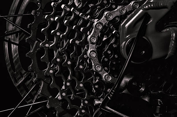 cassetta catena mountain bike primo-up - bicycle chain foto e immagini stock