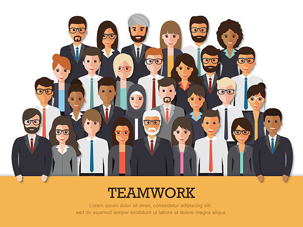 ilustrações de stock, clip art, desenhos animados e ícones de businessman and businesswoman team - president men cartoon old