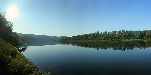 istock Panorama of the river with calm water 636888984