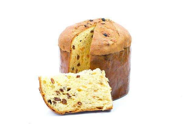 istock Classic panettone with dried fruit ,traditional Italian Christmas cake 636895258
