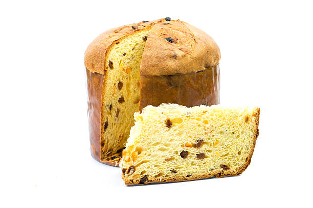 istock Classic panettone with dried fruit ,traditional Italian Christmas cake 636895310