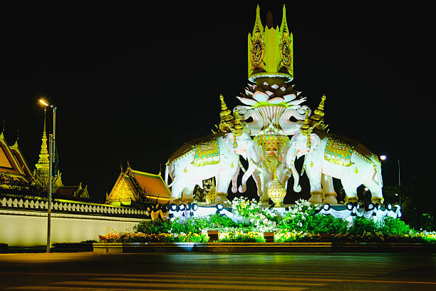istock statues of Thai White Elephants at Emerald Buddha Temple. 636895842