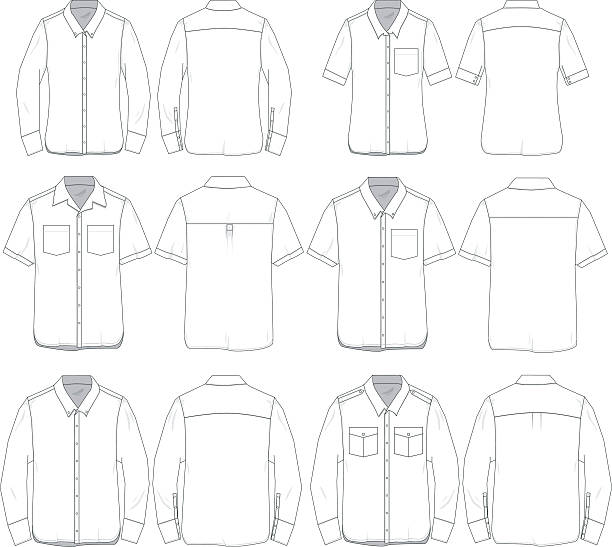 illustrazioni stock, clip art, cartoni animati e icone di tendenza di modelli di tee vector uomo e donna - tutti i tipi di top
