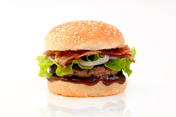 istock Fresh and tasty burger isolated 636899508