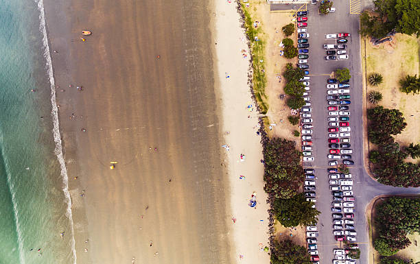 istock Aerial view of Orewa Beach. 636902112