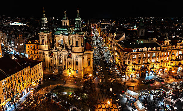istock Christmas Prague and the cathedral St. Nicholas  - Czech Republic 636902424