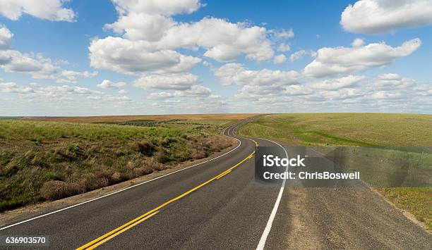 Long Winding Road Cury Into The Distance Vanishing Point Stock Photo - Download Image Now