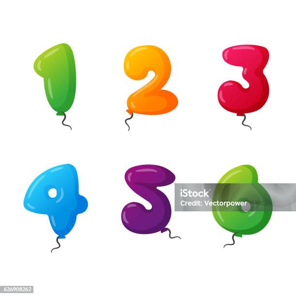 Ballon Vector Numbers Balloon Numbers Vector Set Stock Illustration - Download Image Now ...