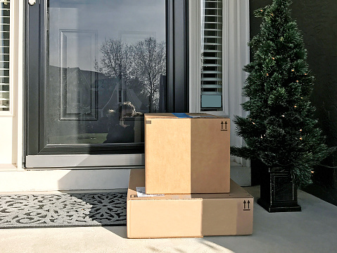 packages by the front door.