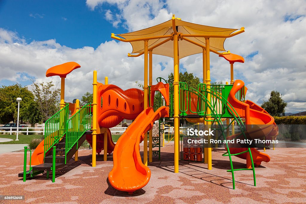 Colorfuf Playground in Southern California Colorful Playground In A Park During Early Summer Southern California Arts Culture and Entertainment Stock Photo