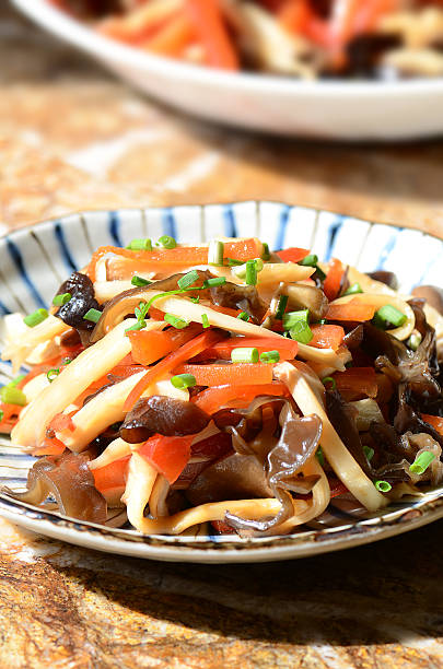 istock Sliced King Oyster Mushroom with Soy Sauce 636913512
