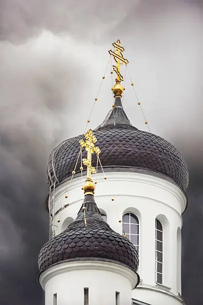 Orthodox church domes in Kaunas, Lithuania