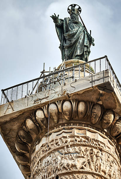 istock Macro shot of Marcus Aurelius Column in Rome 636922132