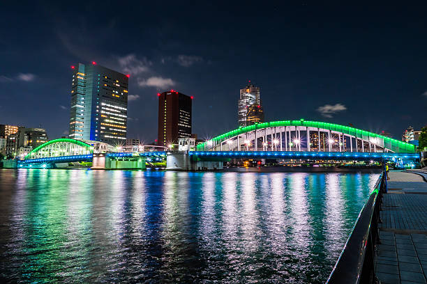 istock Japan Night view of the bridge 636929116