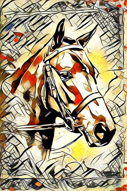 istock Freehand horse illustration painting 636930652