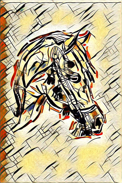 istock Freehand horse illustration painting 636930758