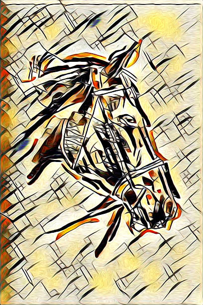 istock Freehand horse illustration painting 636930804