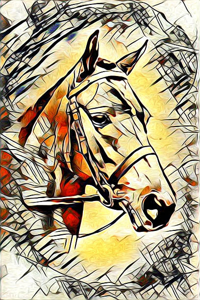 istock Freehand horse illustration painting 636931564