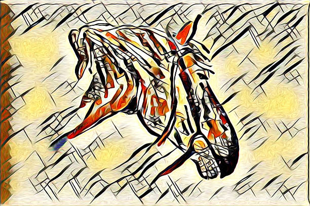 istock Freehand horse illustration painting 636931942