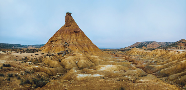 The natural park of Bardenas Reales in Navarra, northern Spain.