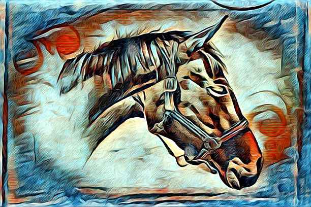 istock Freehand horse illustration painting 636932114