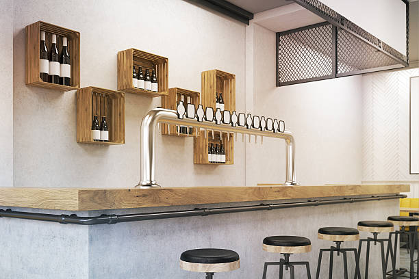 istock Clsoe up of  bar stand in a cafe, toned 636939292