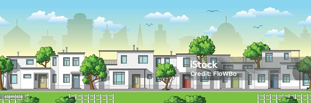 Ilustración de Fondo De Dibujos Animados De Paisaje Urbano Sin Fisuras Con Árboles y más Vectores Libres de Derechos de Acera - iStock Ilustración de Fondo De Dibujos Animados De Paisaje Urbano Sin Fisuras Con Árboles y más Vectores Libres de Derechos de Acera - iStock
