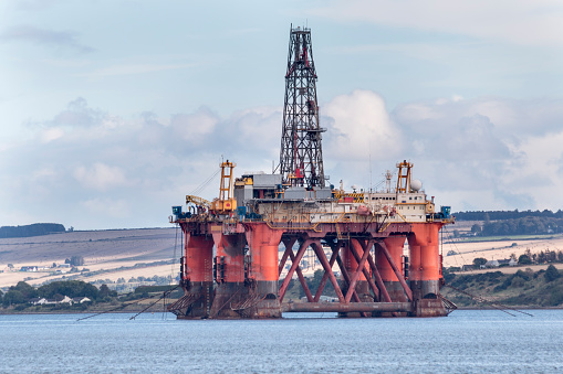 Semi Submersible Oil Rig at Cromarty Firth, Scotland