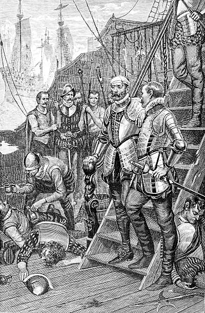 Spaniards on ship - Sir Richards Grenville's Last Fight