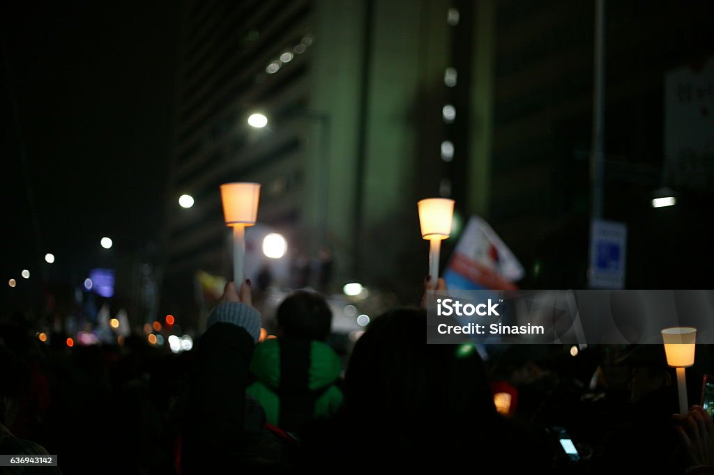 Candle rally Candle rally in Korea Candle Stock Photo