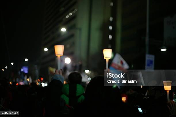 Candle Rally Stock Photo - Download Image Now - Candle, Protest, Candlelight