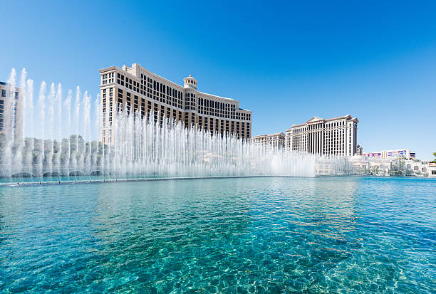 Las Vegas Bellagio Hotel Casino The Dancing Fountians Stock Photo