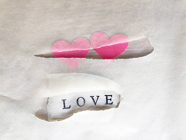 Pink hearts and love paper collage.  iPhone