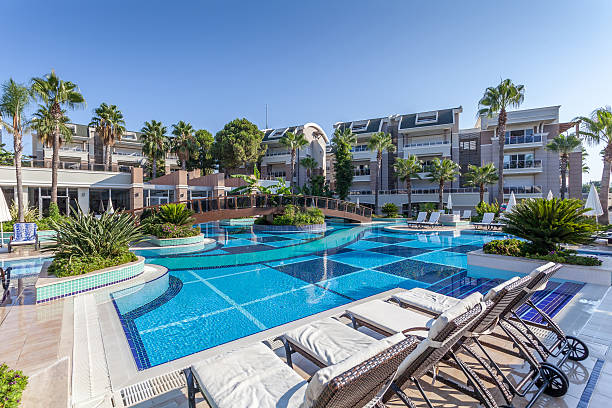 istock luxury Construction hotel  Swimming Pool 636947350