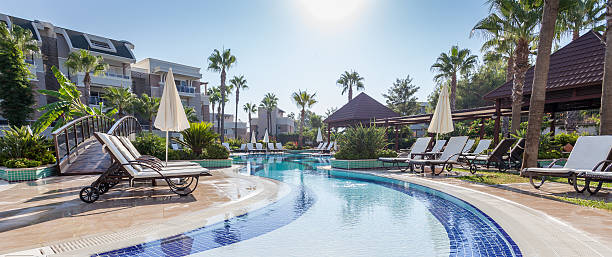istock luxury Construction hotel  Swimming Pool 636947474