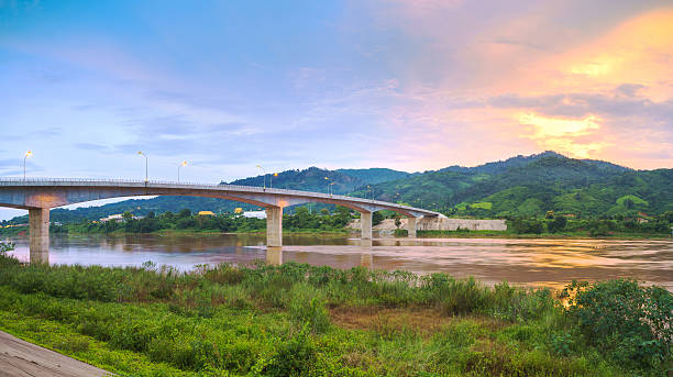 The fourth Thai-Lao friendship bridge stock photo