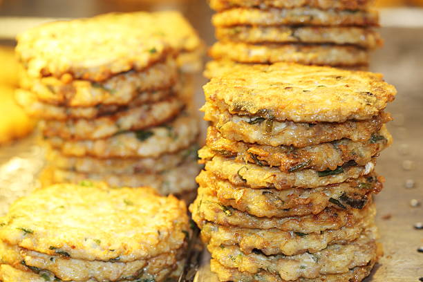 istock bindaetteok, mung-bean pancake, green-gram pancake 636947664