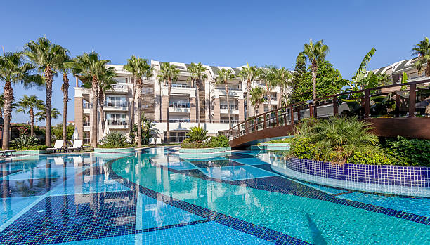istock luxury Construction hotel  Swimming Pool 636947938