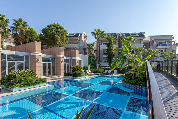 istock luxury Construction hotel  Swimming Pool 636948476