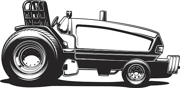 Tractor Pull vector art illustration