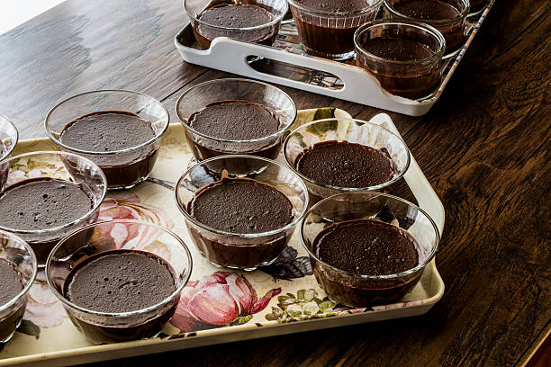 istock Homemade Chocolate Puddings in glass cups 636952788