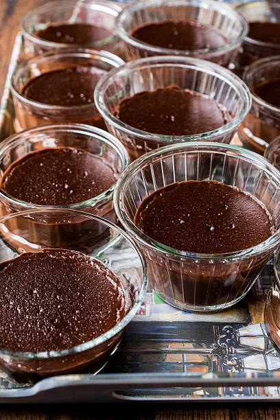 istock Homemade Chocolate Puddings in glass cups 636952834
