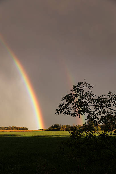istock Early Autumn in Minnesota - Rainbow in Cloudy Sky 636954720
