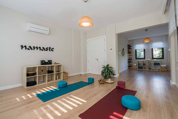 istock Bright modern Yoga and hobby Stuido 636954726