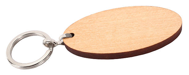 istock Wooden pendant elliptical key ring blank 636956130