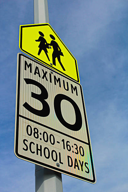 istock School Zone Sign with a Maximum Speed and Effective Hours 636958580